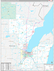 Green Bay Metro Area Wall Map Premium Style 2026